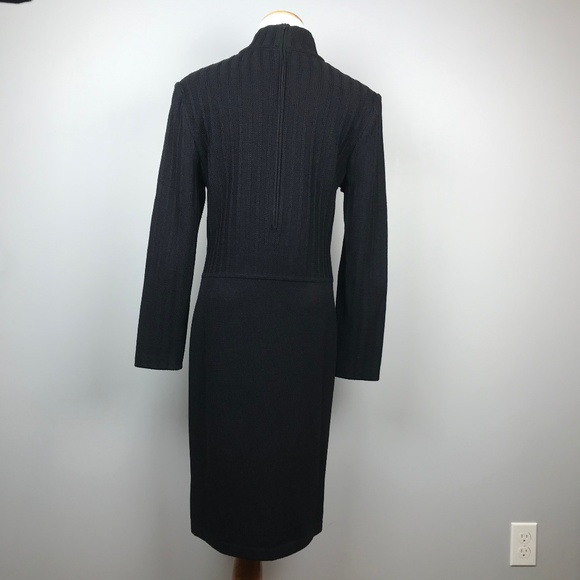 St John Collection Long Sleeve Black Sweater Dress - Picture 6 of 7